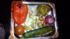 Once the veggies are roasted, remove the skin off Capsicum, Onions etc. chop the lot into cubical pieces.